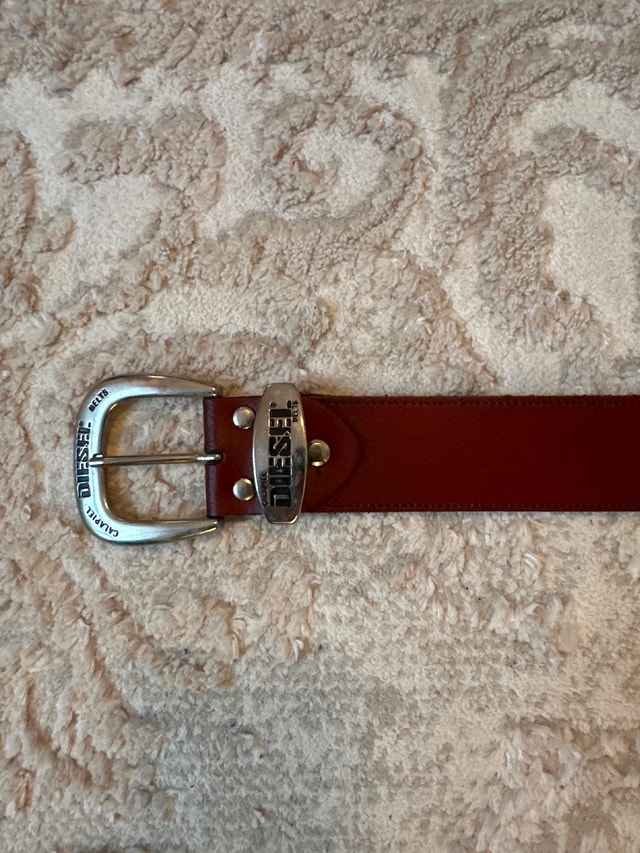 Dark red leather Diesel belt. Size 38/95. - photo 4