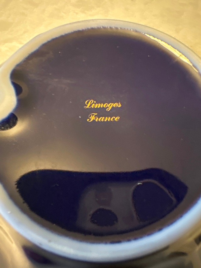 Vintage Limoges porcelain cobalt blue and gold dish - photo 5