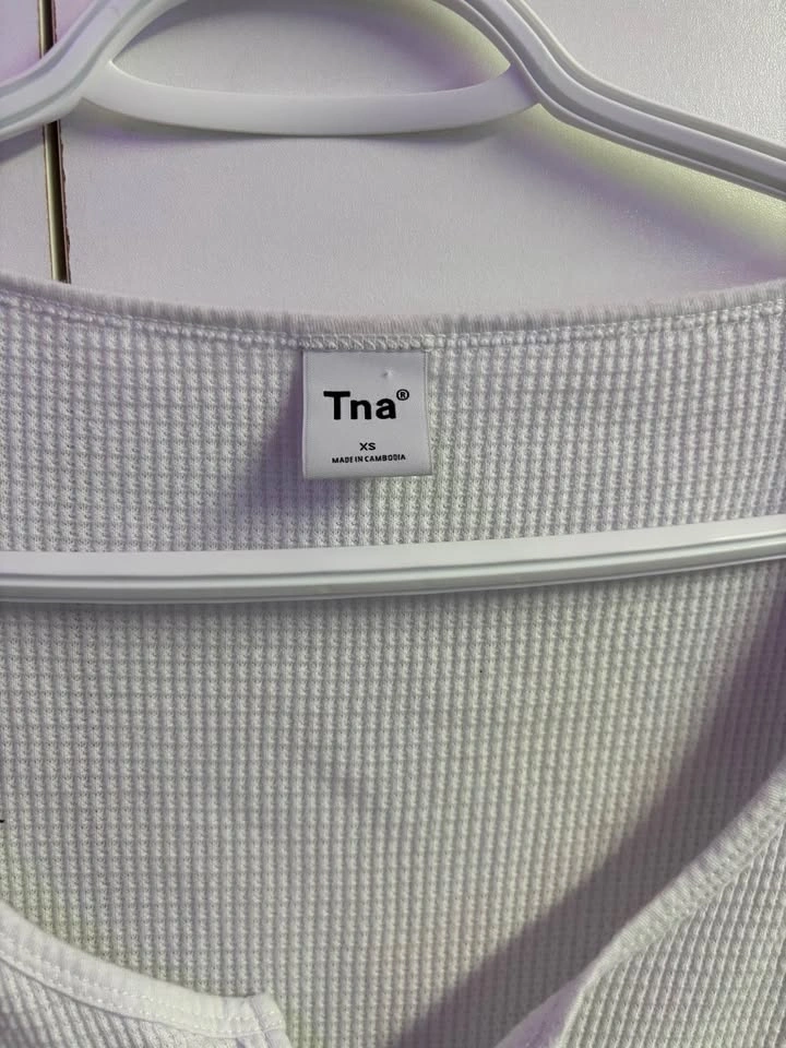 Tna Waffle Knit Long Sleeve Top - Size XS - photo 2