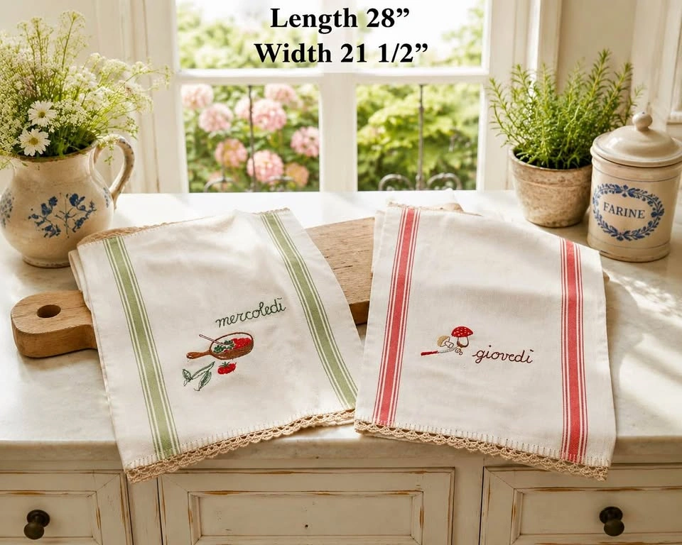 Tea Towels Linen Italian Vintage