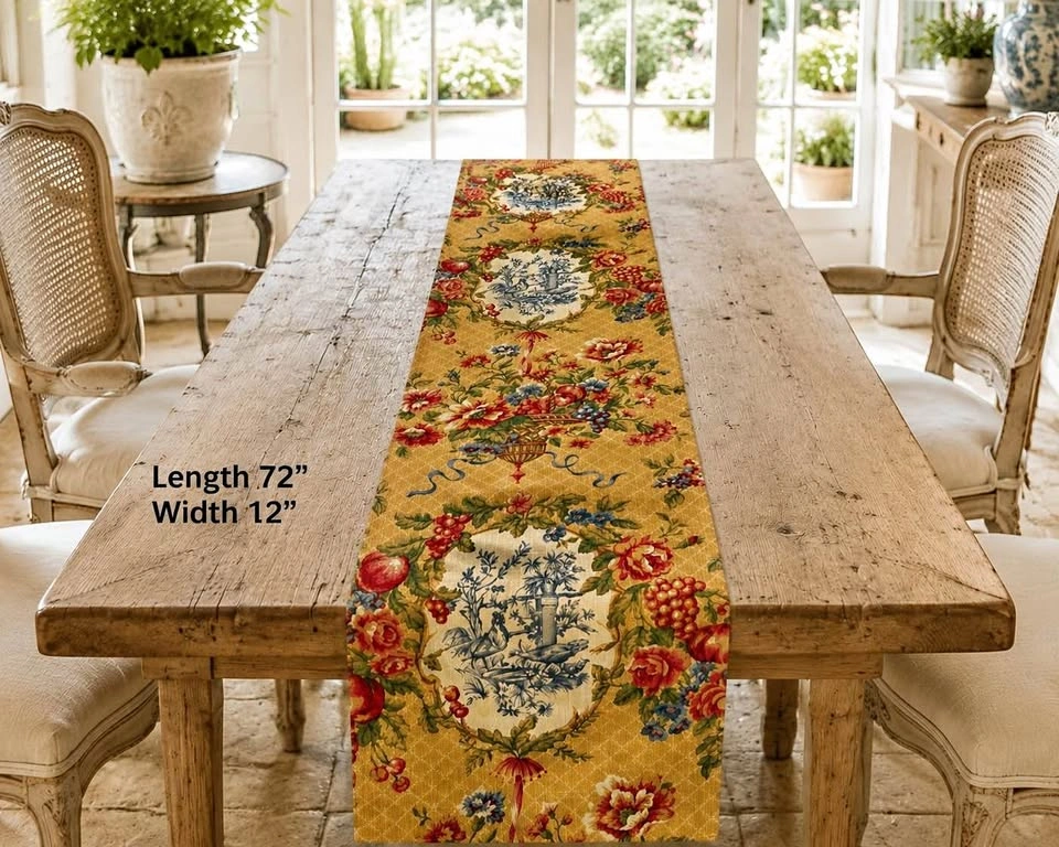 Table Runner French Toile