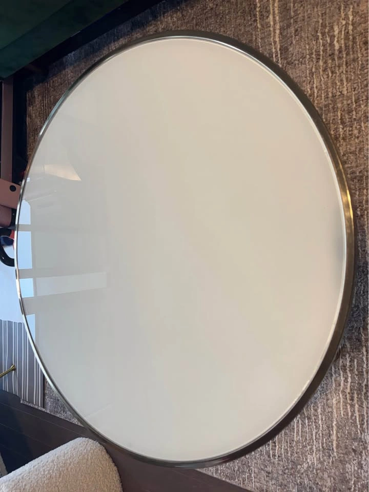MOVING SALE: Tempered glass on brass colored frame table - photo 2