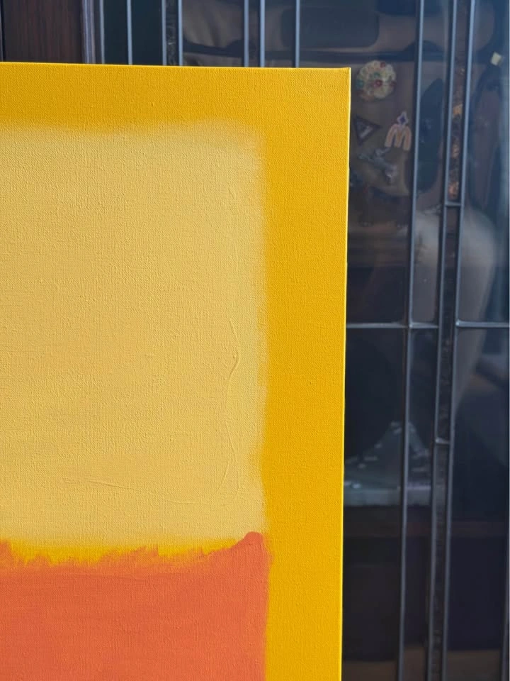 LARGE Hand-Painted Rothko-Style Modern Art - Orange & Yellow - photo 2
