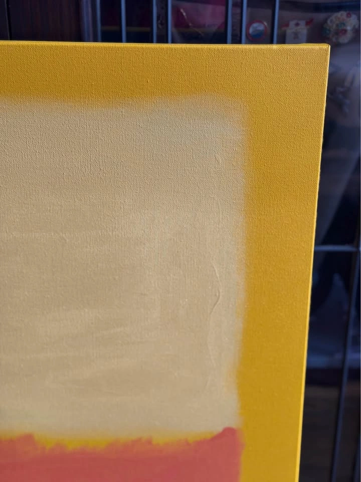 LARGE Hand-Painted Rothko-Style Modern Art - Orange & Yellow - photo 3