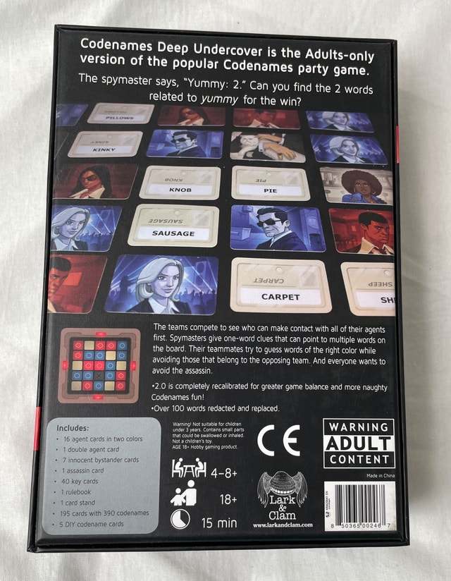 Codenames Deep Undercover 2.0 Adult Party Game 18+ - photo 2