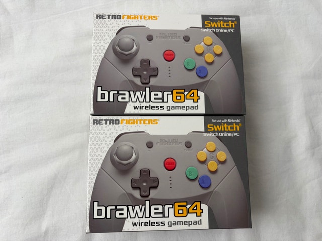 2x Brawler64 Bluetooth NSO Edition Controllers (Gray)