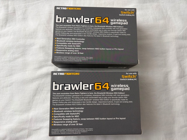 2x Brawler64 Bluetooth NSO Edition Controllers (Gray) - photo 2