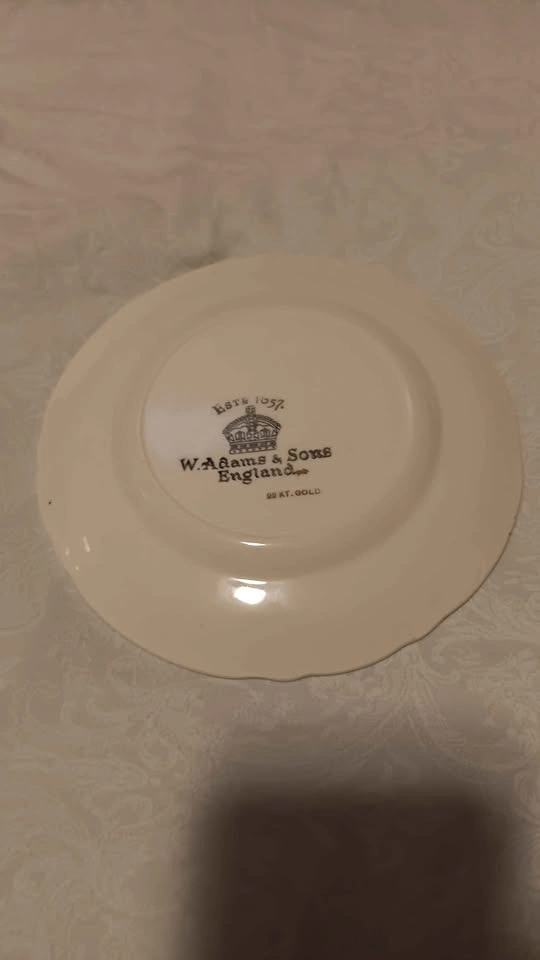 22 K Gold border Souvenir Plate - W. Adams & Sons - photo 2