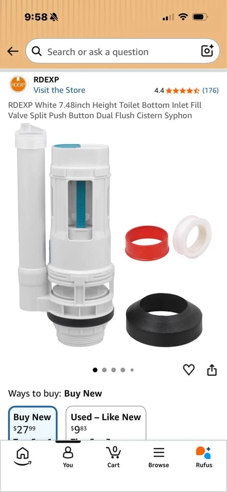 New in box- Drain Valve- dual flush toilet - photo 3