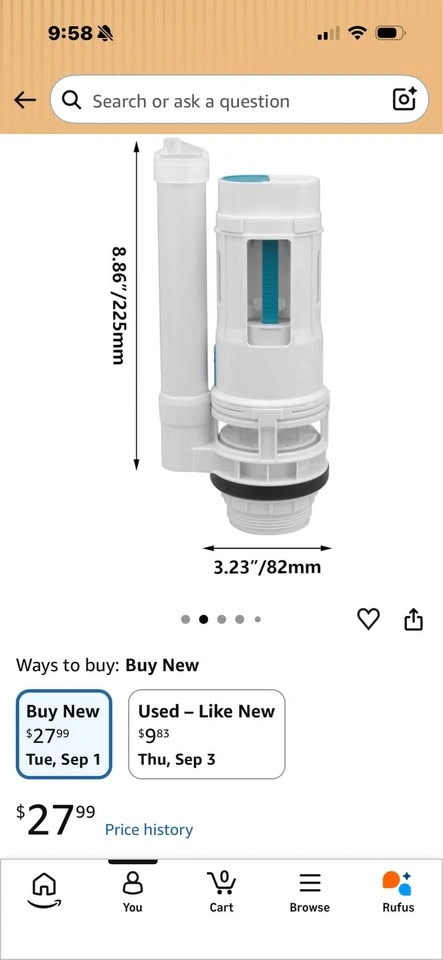 New in box- Drain Valve- dual flush toilet - photo 4
