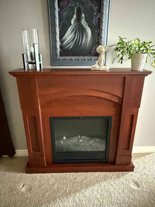 Standing electronic fireplace