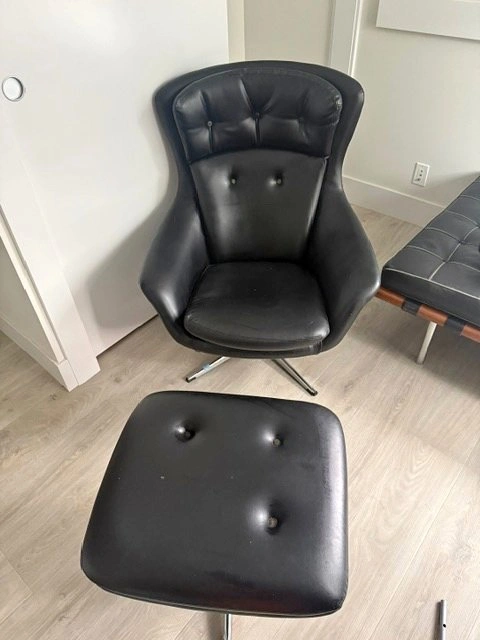 Vintage Faux Arne Jacobsen Egg Chair and Ottoman