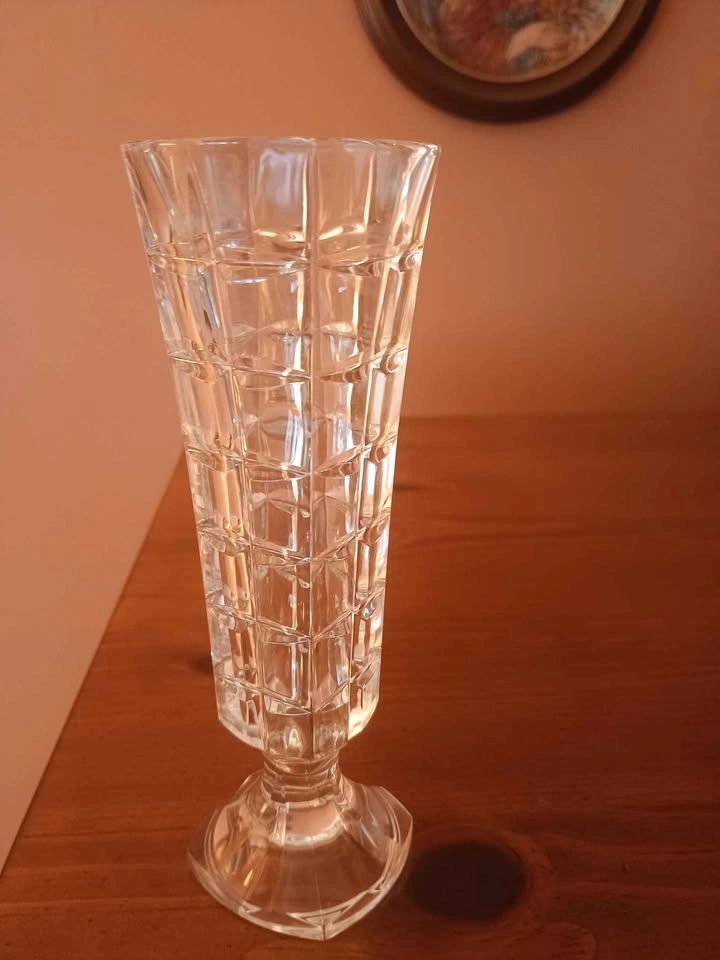 Vintage Cristal d'Arques French Geometric Lead Crystal Bud Vase - photo 2