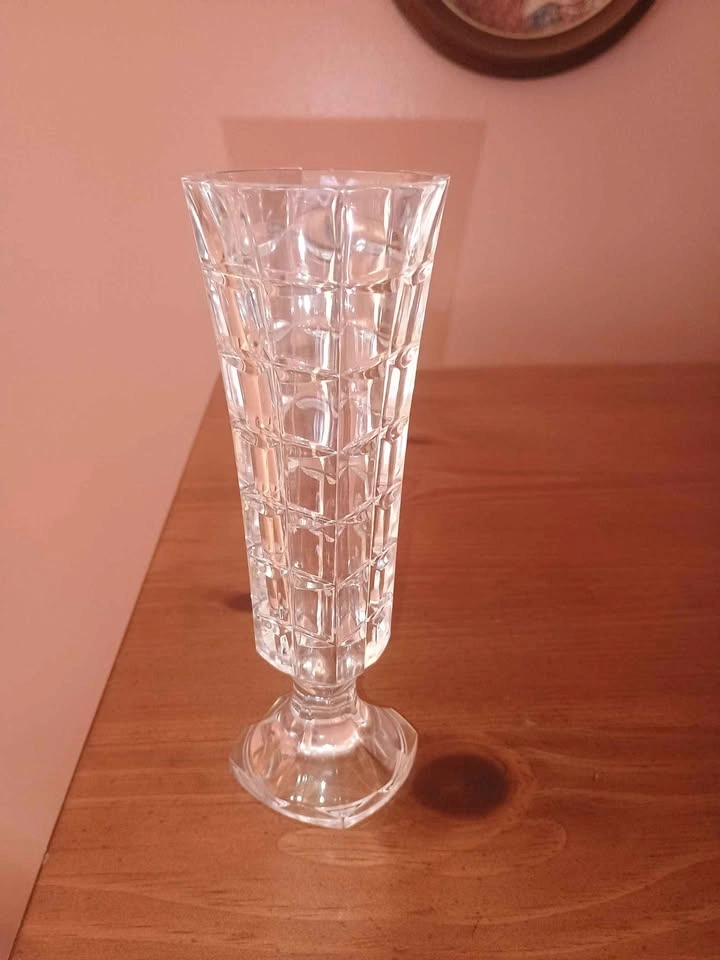 Vintage Cristal d'Arques French Geometric Lead Crystal Bud Vase - photo 3