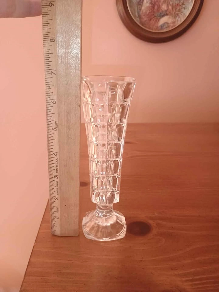 Vintage Cristal d'Arques French Geometric Lead Crystal Bud Vase - photo 5