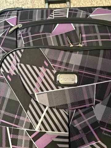 Dionite Geometric Plaid Rolling Suitcase