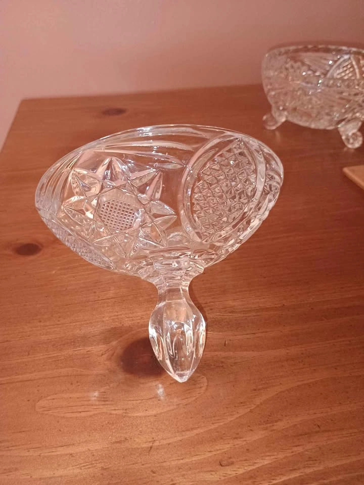 Vintage Crystal Footed, Covered Candy Dish / Compote - photo 5