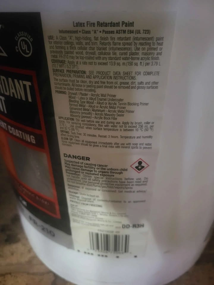 Sealed Insl-X Fire Retardant Paint 5 Gallon Pail - photo 4