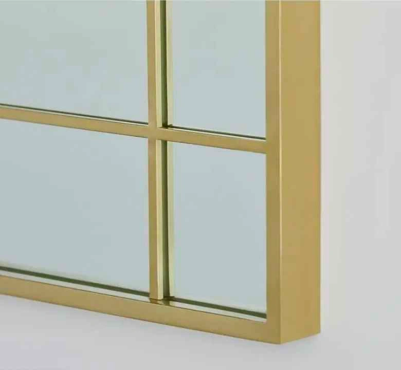 Brand New GlucksteinElements Gold Windowpane Wall Mirror - photo 4