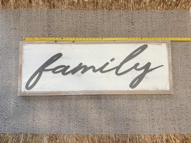 Large Wooden "Family" Wall Sign (44") Home Decor