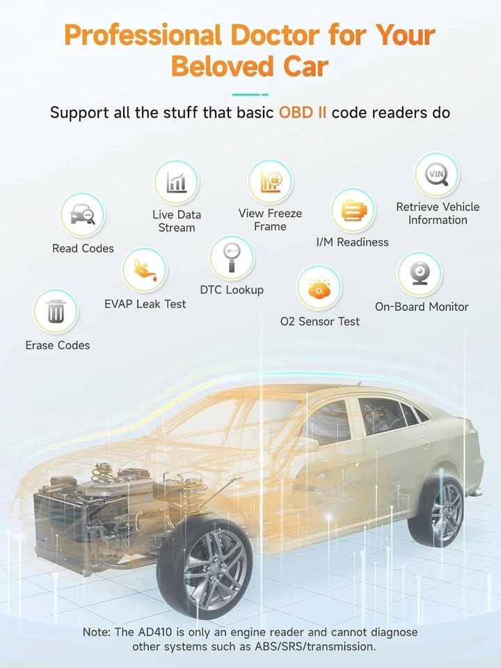 ANCEL AD410 Enhanced OBD2 Scanner, Vehicle Code Reader for Check - photo 4