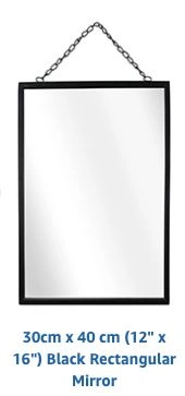 Black Rectangle Mirror with Chain (12 x 16) - photo 2
