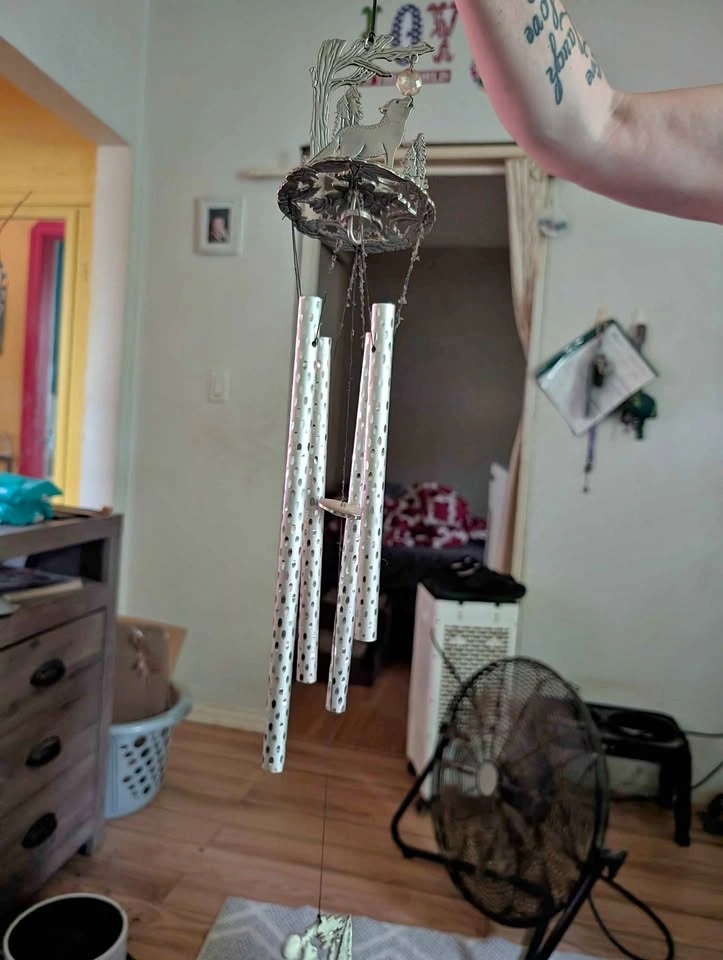 Wolf and Tree Metal Wind Chime