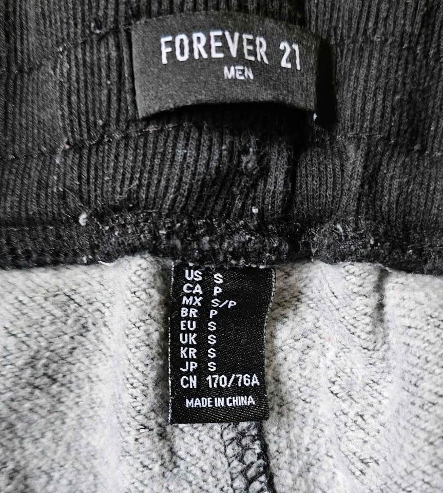 FOREVER 21 MEN Charcoal Heather Fleece Joggers - Size Small - photo 2