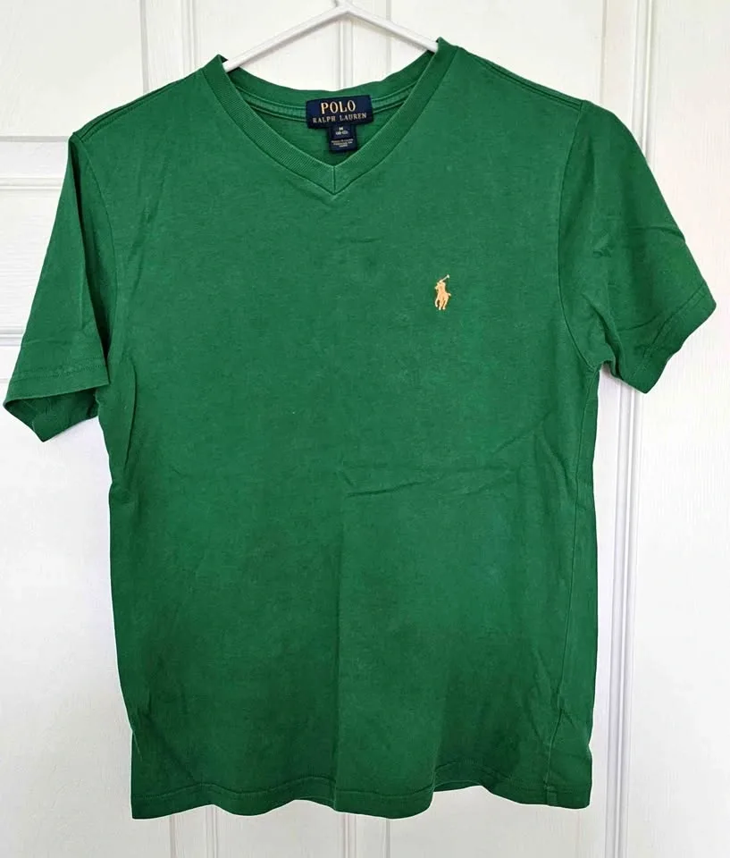 POLO RALPH LAUREN Youth V-Neck T-Shirt - Size Medium (10-12)