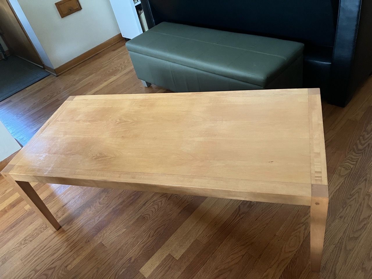 Solid maple parson’s style cocktail table
