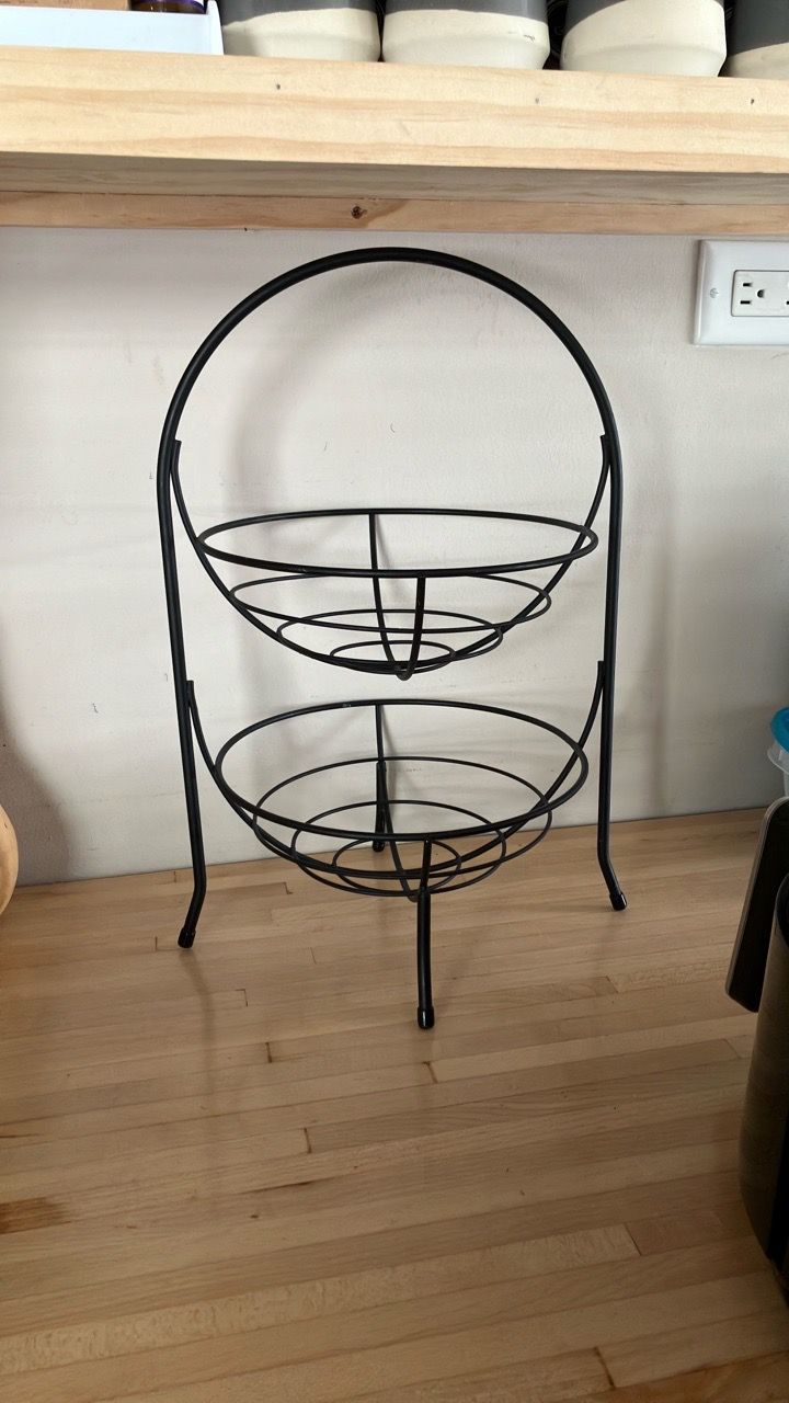 Metal vegetable countertop storage unit