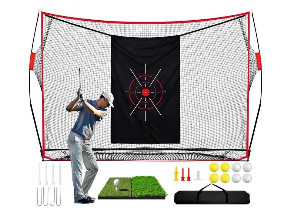 10x7ft Golf Practice Net Set with Hitting Mat, Target & Balls