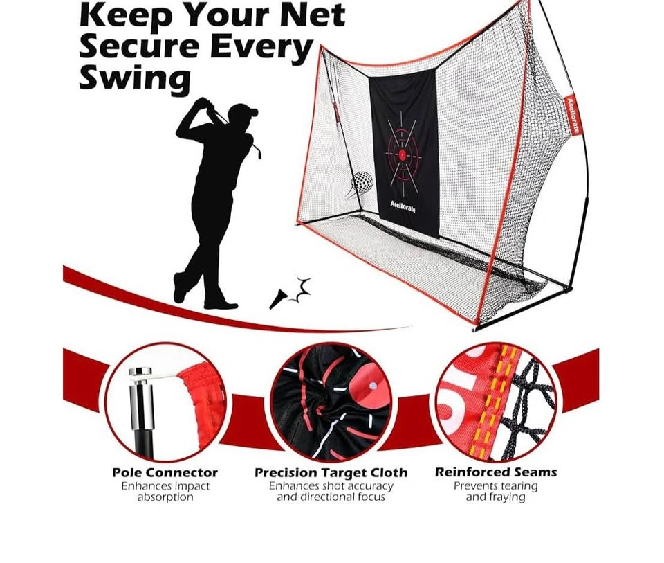 10x7ft Golf Practice Net Set with Hitting Mat, Target & Balls - photo 4