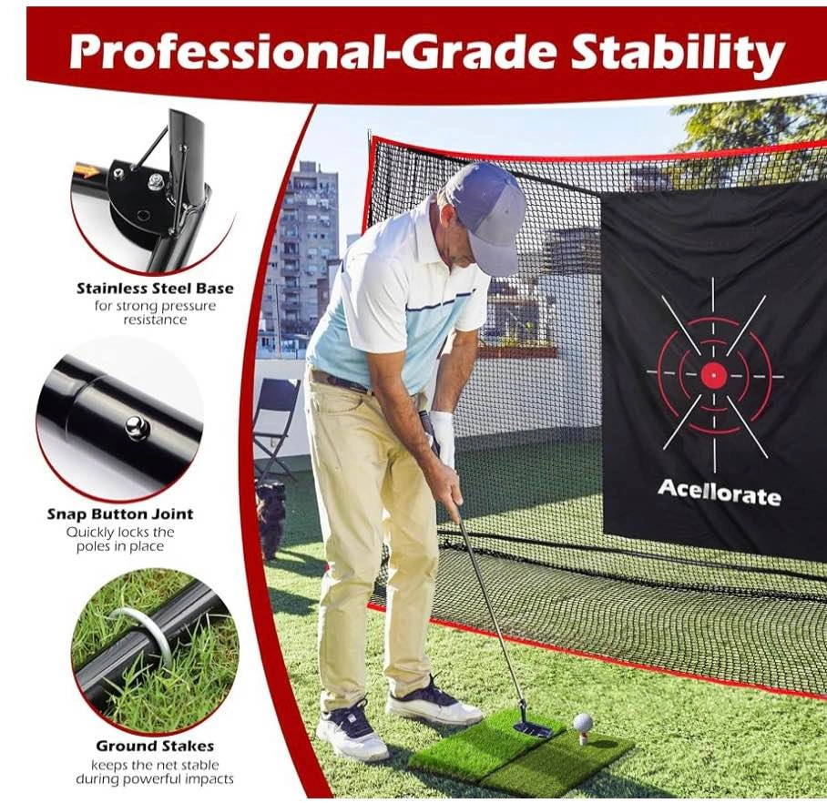 10x7ft Golf Practice Net Set with Hitting Mat, Target & Balls - photo 5