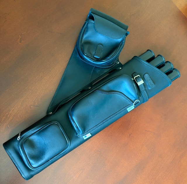 NEET 4-Tube Archery Hip/Side Arrow Quiver • Black Leather