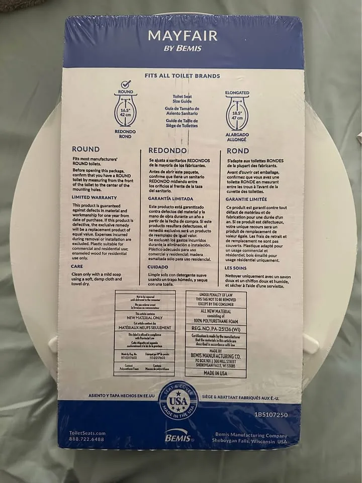 Mayfair by Bemis Toilet Seat Round, Padded image indicator(4)