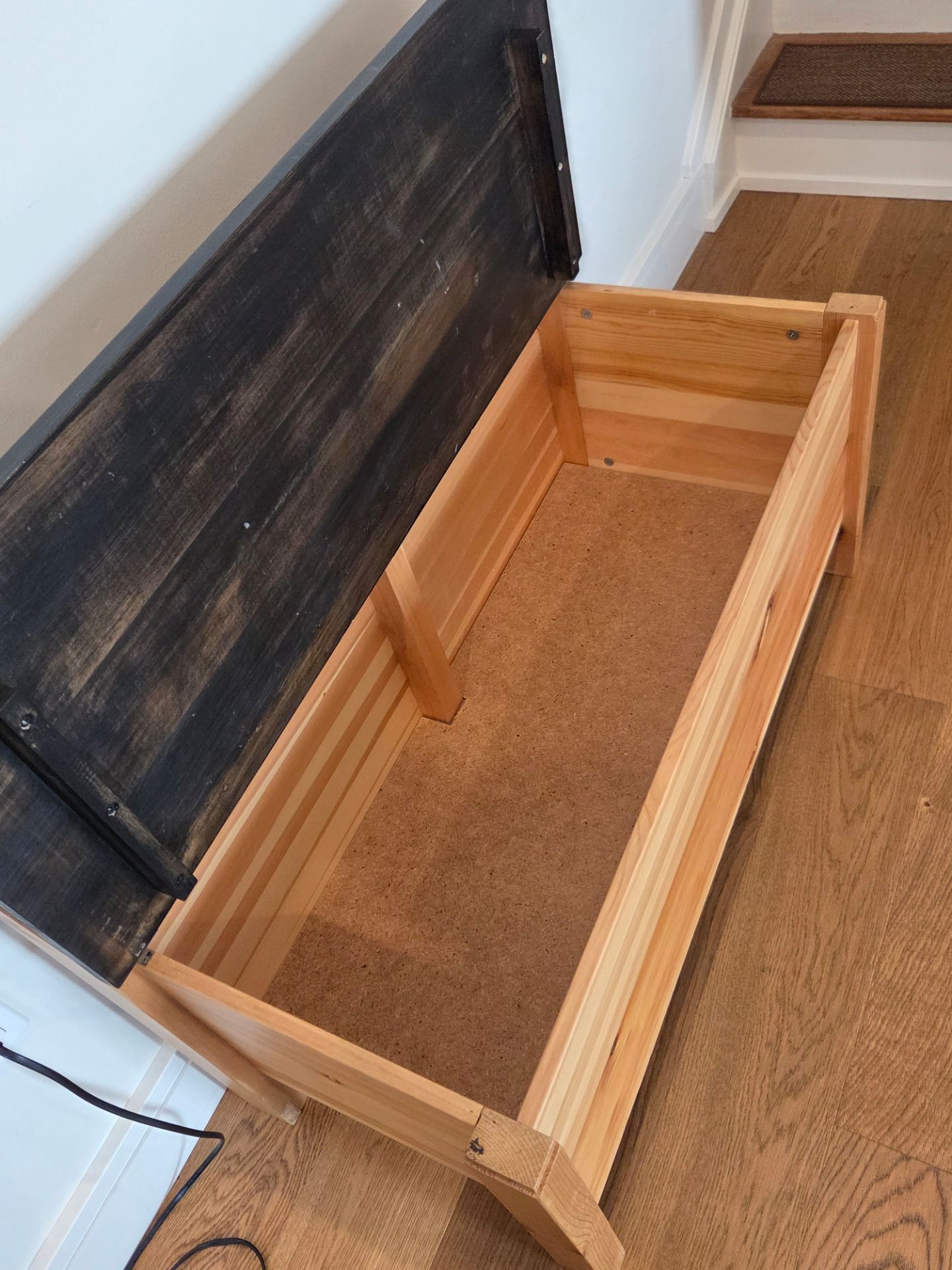Wooden Storage Bench with Back - photo 4
