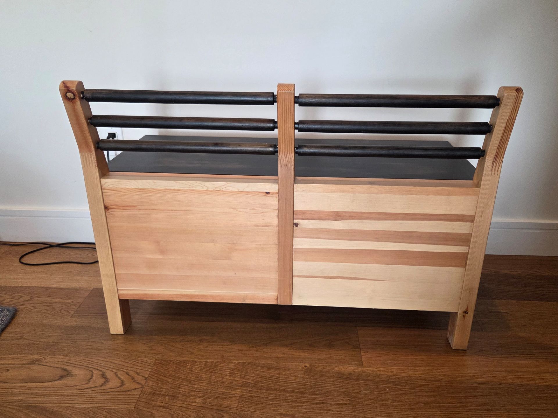 Wooden Storage Bench with Back - photo 5