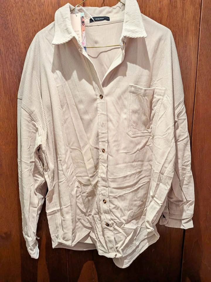 Long sleeve corduroy top -New