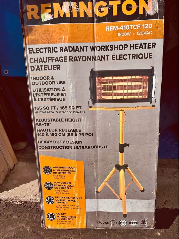 New - Remington REM-410TCF-120 Electric Radiant Workshop Heater