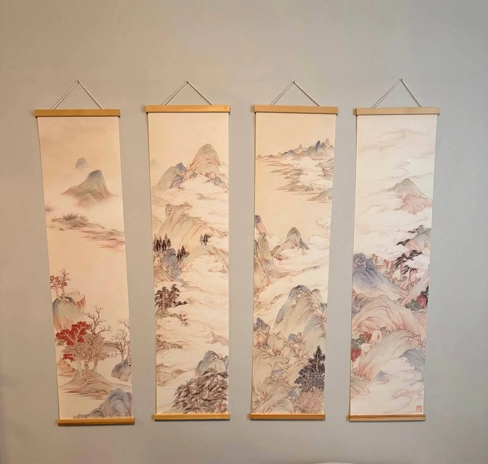 Scroll Wall Art- Set of 4