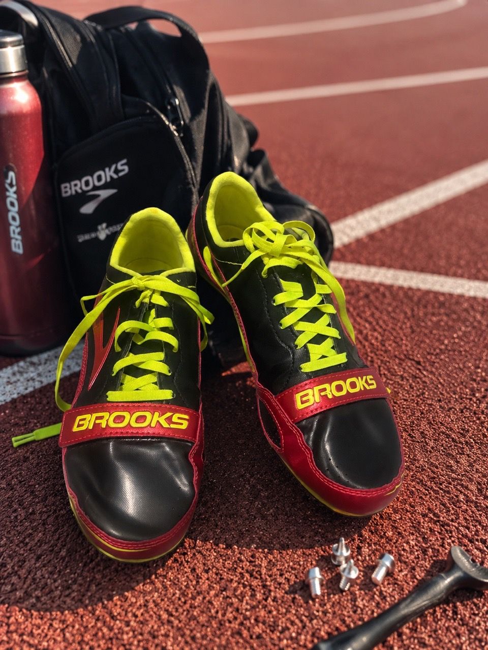 Brooks PR Sprint 10.45 Track & Field Spikes - Black/Red/Neon