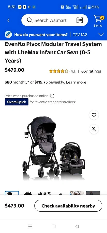 Evenflo Pivot Modular Travel System with Infant Car Seat