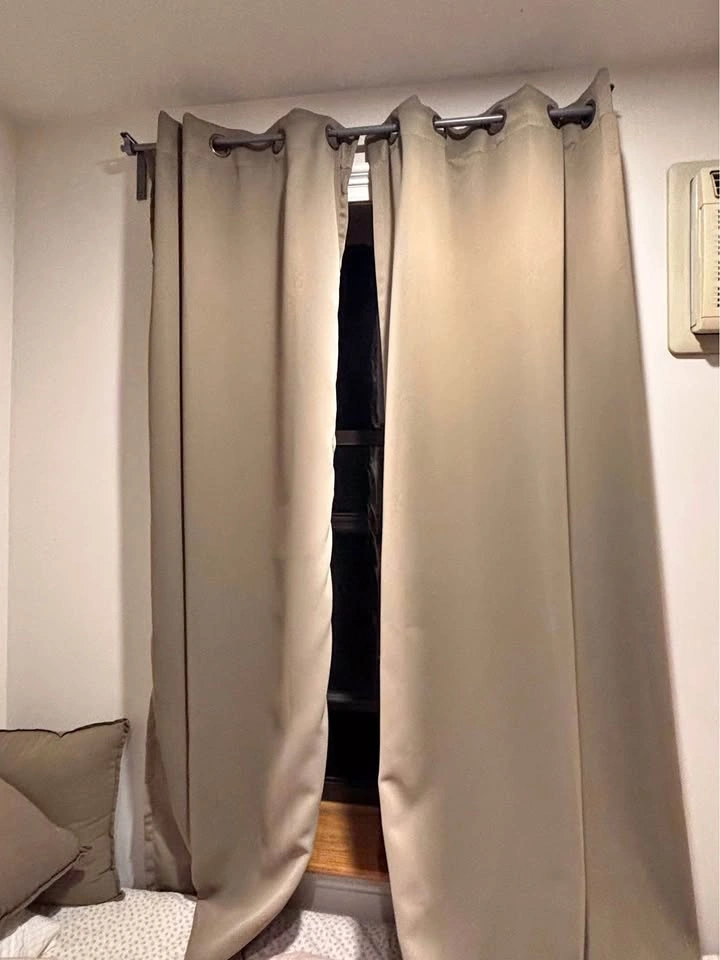 2 Olive Green Blackout Curtains 42 x 84