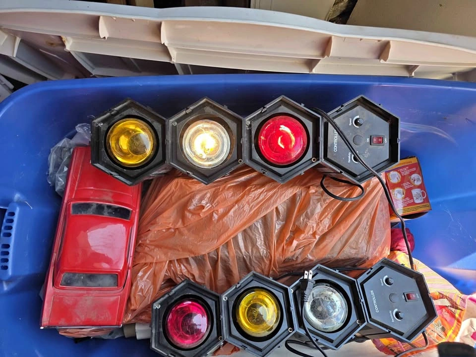 Vintage 3-Light Sound Activated Disco Party Lights Set