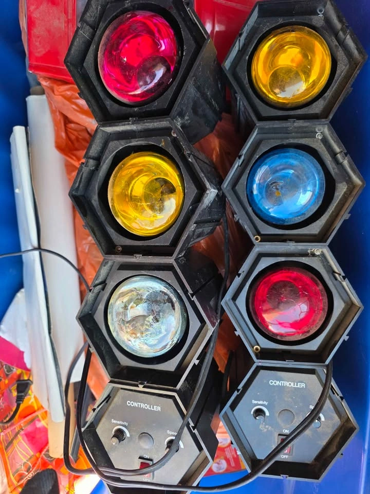 Vintage 3-Light Sound Activated Disco Party Lights Set - photo 3