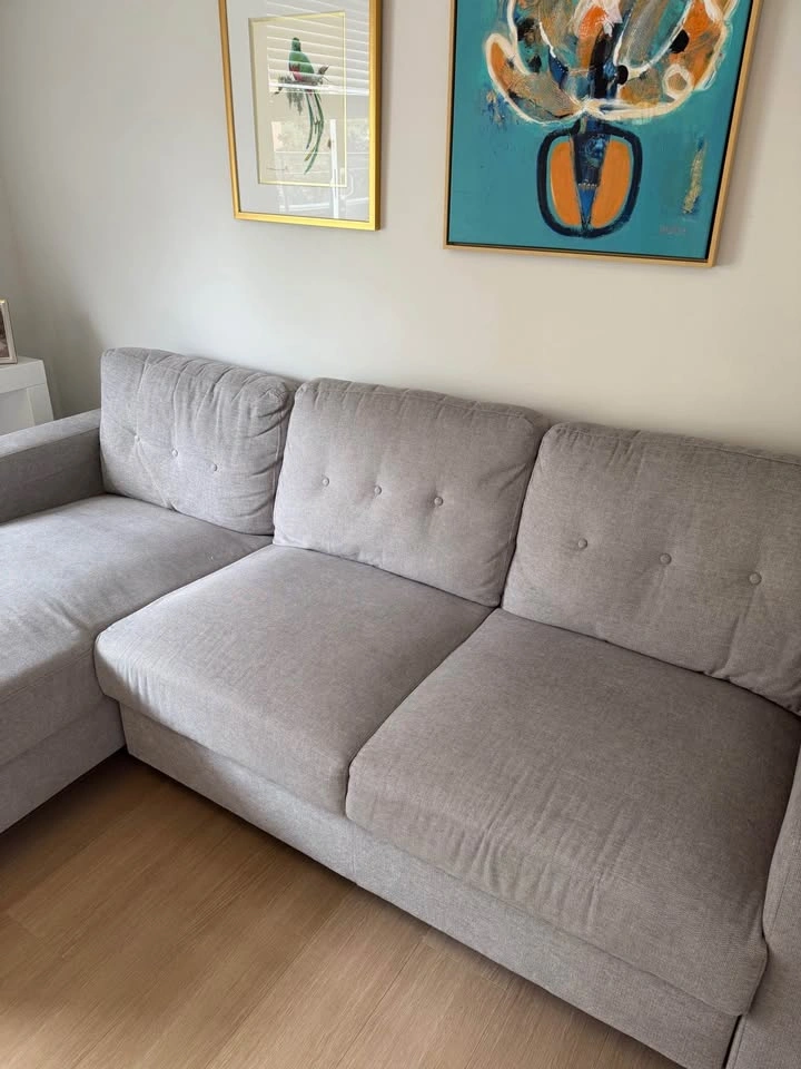 Left Facing Grey Sofa Couch - photo 2