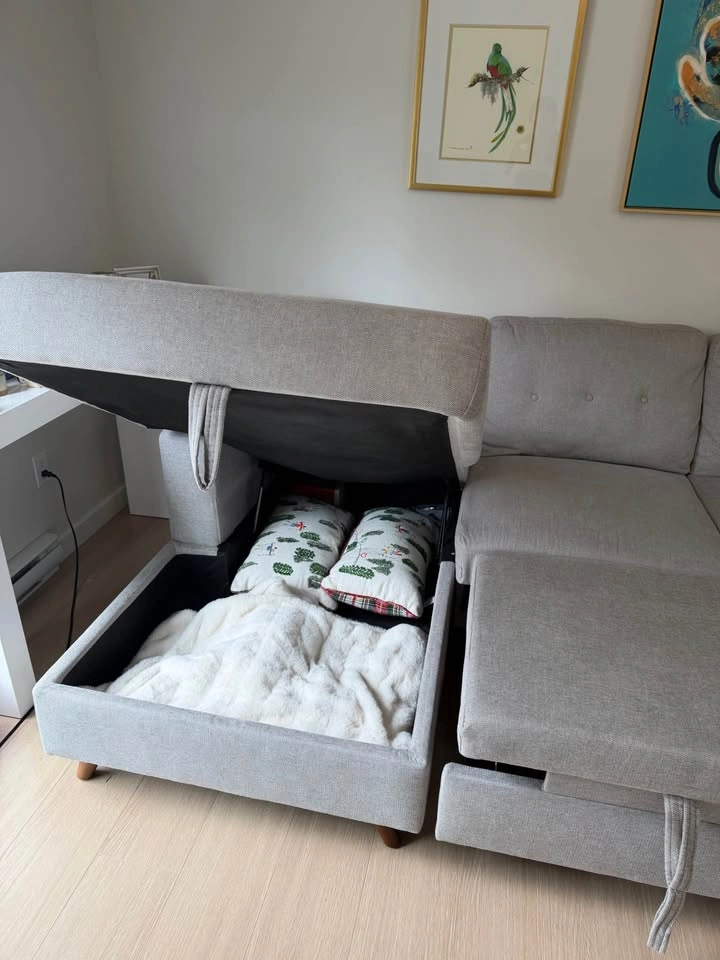 Left Facing Grey Sofa Couch - photo 5