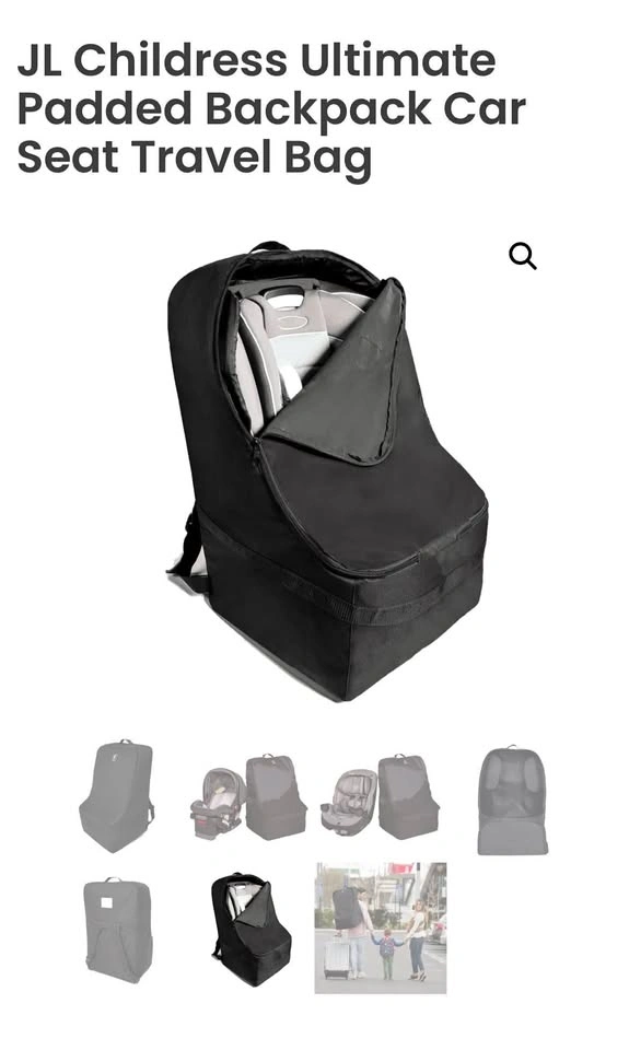 Backpack car seat travel bag