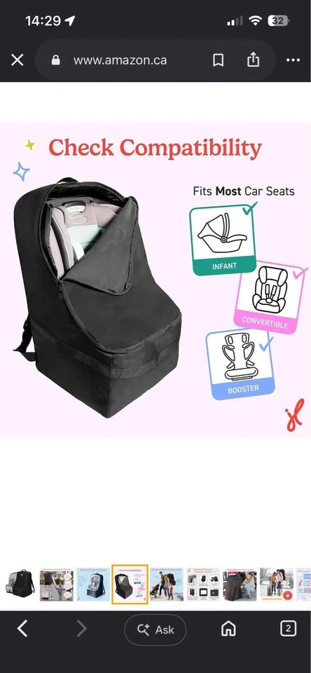 Backpack car seat travel bag - photo 3